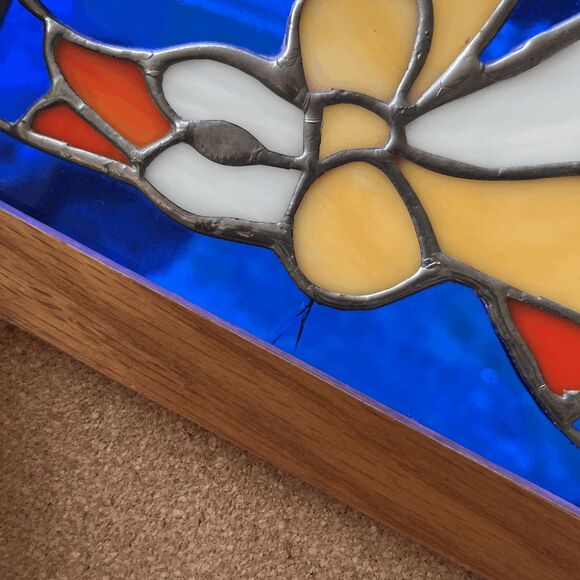 Vintage Stained Glass Goose Corkboard Wall Organizer Farmhouse Country Decor - Picture 4 of 10